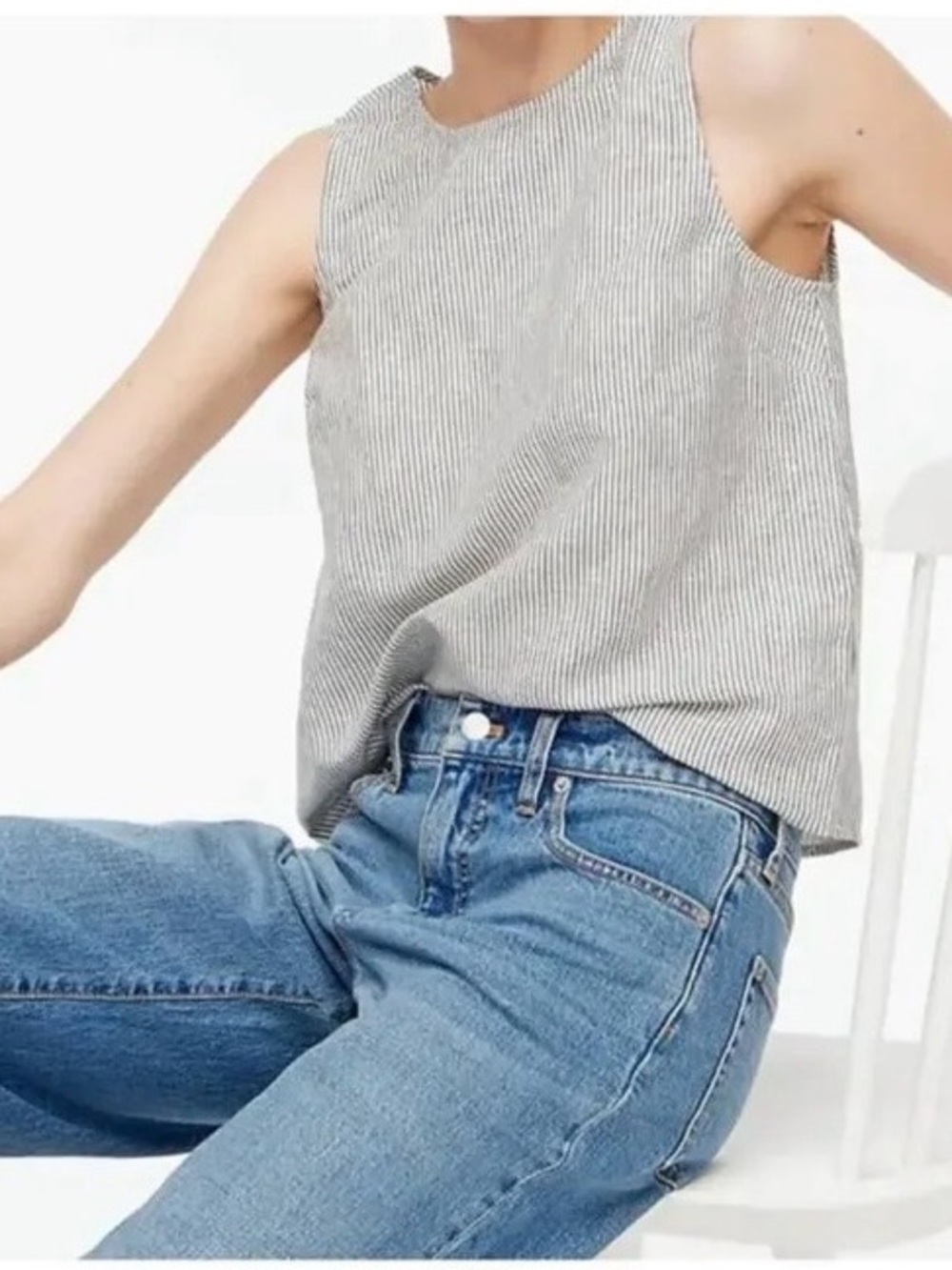 J. Crew Striped Gray Tank Top